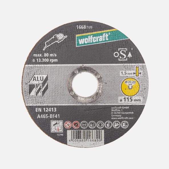 Wolfcraft Alüminyum Disk Ø115x1,5x22,2mm (6'li Paket) ürün görseli 1