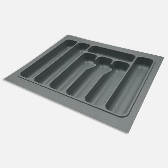 Kitchenox ABS Plastik 55x49 cm 7 Bölmeli Çekmece İçi Kaşıklık Gri (4'li Paket) ürün görseli 1