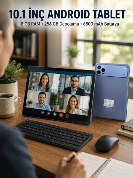 10.1 İnç Android Tablet 8 Gb Ram 256 Gb Depolama Yeni Nesil ürün görseli 1