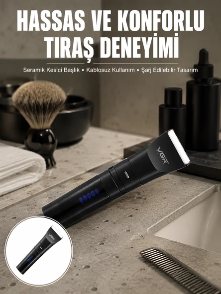 Suya Dayanıklı Tıraş Makinesi - Hassas Paslanmaz Çelik Ve Titanyum Bıçak Yeni Nesil ürün görseli 1