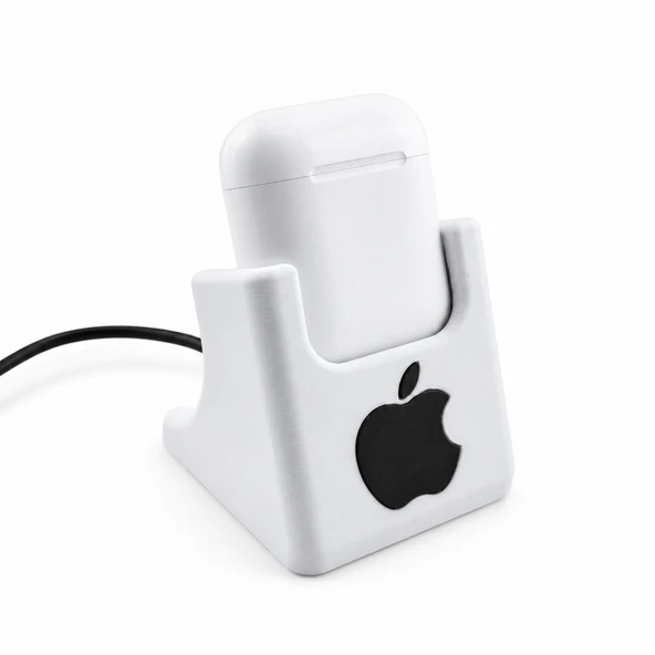 AirPods Şarj Standı Masaüstü Kulaklık Kutusu Standı Dekoratif Organizer Sert Plastik Beyaz Tasarım ürün görseli 1