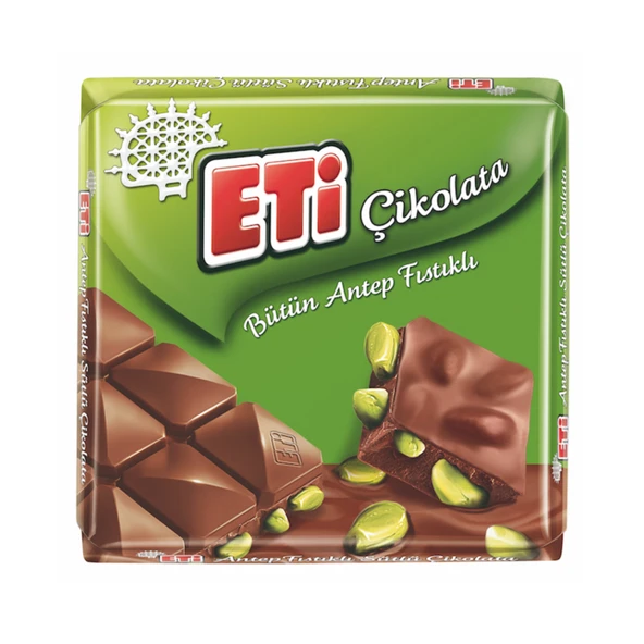Eti Antep Fıstıklı Kare Çikolata 60 g (8'li Paket) ürün görseli 1