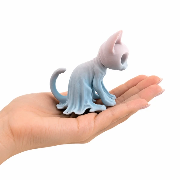 Hayalet Kedi Dekoratif Figür ?? Koleksiyonluk Masaüstü Süsü ? Modern Dekoratif Obje Sert Plastik ürün görseli 1