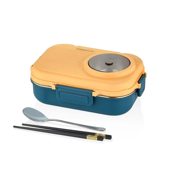 Vagonlife 1100 ML Çorba Kaseli-Metal Kaşıklı Paslanmaz Çelik Bento Lunch Box Yeni Nesil Sefer Tası ürün görseli 1