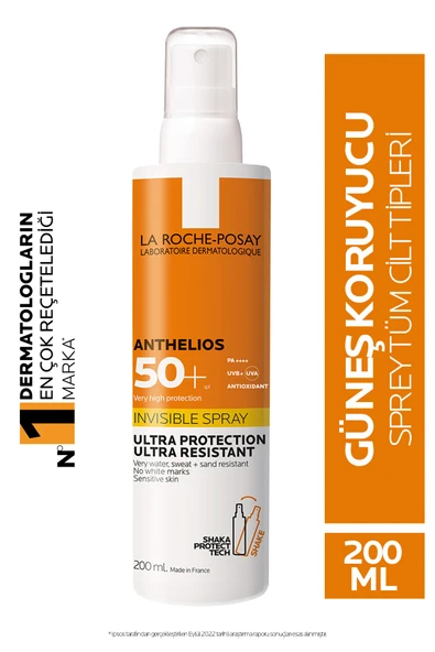 La Roche Posay Anthelios Invisible Shaka Spray SPF50+ 200 ml ürün görseli 1