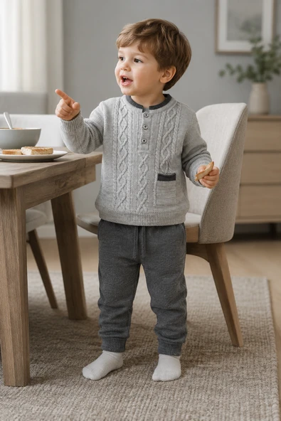 Erkek Bebek Triko Kazak Pantolon Takım 23124 ürün görseli 1