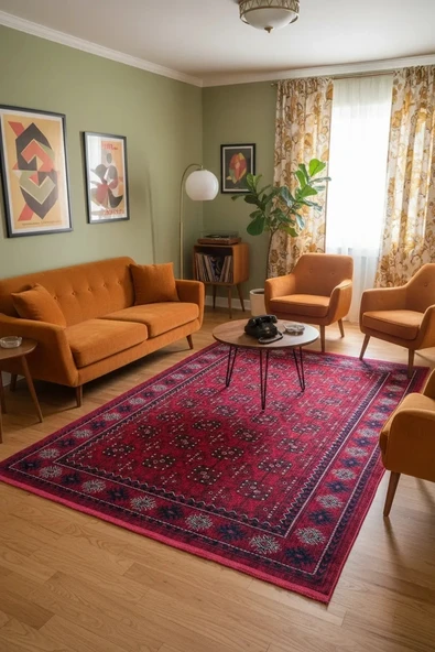 Fenomen Carpet Afgan Koleksiyonu Kök Boyalı Geleneksel Vintage Halı ürün görseli 1
