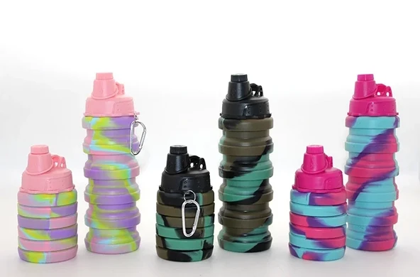 Katlanabilir Portatif Silikon Su Şişesi 500 Ml Alk3141 ürün görseli 1