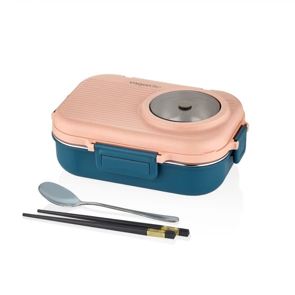 Vagonlife 1100 ML Çorba Kaseli-Metal Kaşıklı Paslanmaz Çelik Bento Lunch Box Yeni Nesil Sefer Tası ürün görseli 1