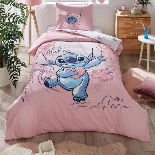 Özdilek Dsny Ranforce Nevresim Takımı TK.Stitch Aloha Pembe ürün görseli 1