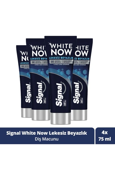 Signal Diş Macun White Now Leke Karşıtı Kahve ve Sigara Içenler Için Beyazlatıcı 75 ml 4 Adet ürün görseli 1