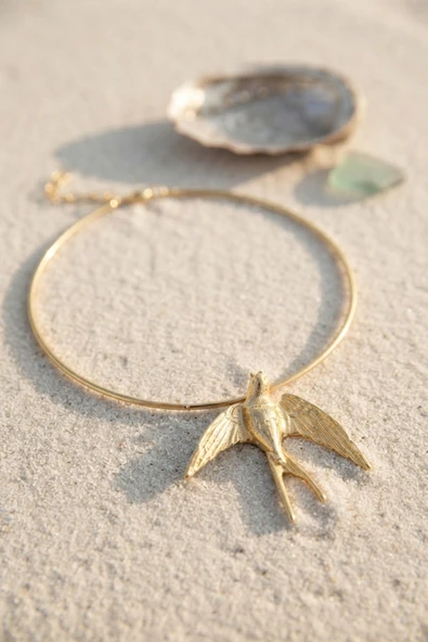Kırlangıç Model Gold Renk Choker Kadın Ke ürün görseli 1