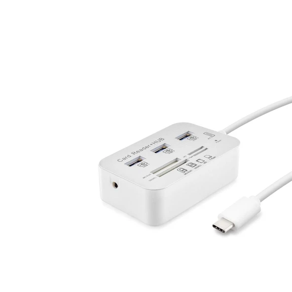 Type-C 3.1 Combo Hub Kart Okuyucu 7 Port 5 Gbps Beyaz HDX7029 ürün görseli 1