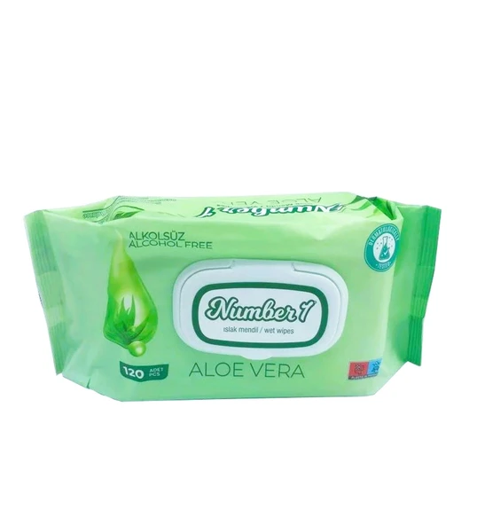 Number 1 Aloe Vera Kokulu Islak Mendil 120'li x 1 Adet ürün görseli 1