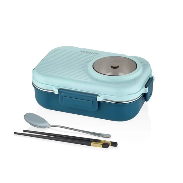 Vagonlife 1100 ML Çorba Kaseli-Metal Kaşıklı Paslanmaz Çelik Bento Lunch Box Yeni Nesil Sefer Tası ürün görseli 1