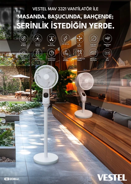Vestel Mav 3321 B Vantilatör - Resim 2