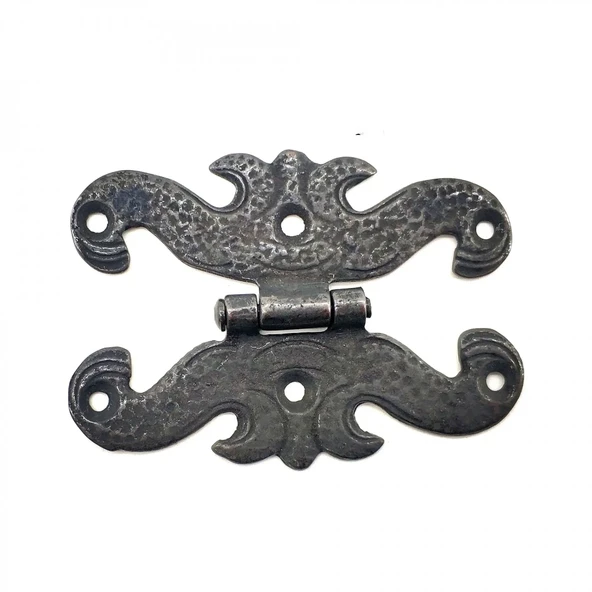 Antika Tarz Dekoratif Pirinç Kelebek Menteşe - 63x45 Mm, Oksit ürün görseli 1