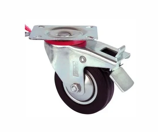 Servis Tekeri - Frenli Tablalı Siyah Döner - Çap 80 Mm ürün görseli 1