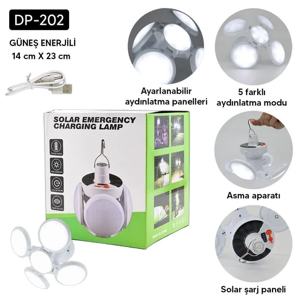 4lü Katlanır Solar Lamba ürün görseli 1