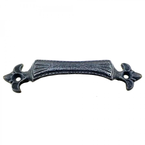 Antika Tarz Dekoratif Pirinç Lale Mobilya Kulbu - 27x115 Mm, Oksit ürün görseli 1