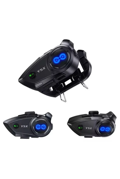Y5x Rgb Işıklı Intercom 5 Kişi Bağlantılı 1000mah Motosiklet Bluetooth Kulaklık Seti ürün görseli 1