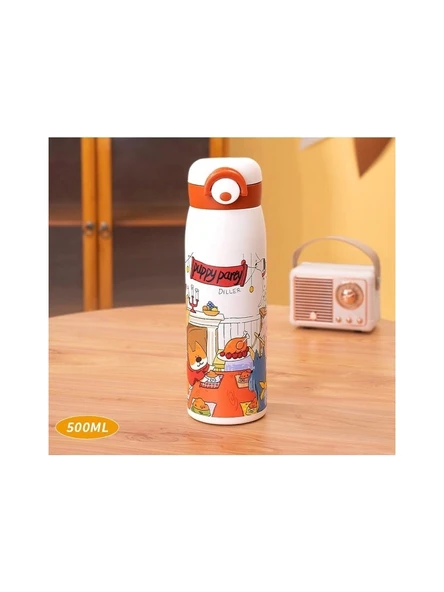 Diller Çelik Matara - Suluk Termos Paslanmaz Sevimli Köpek 480 Ml D9214 ürün görseli 1