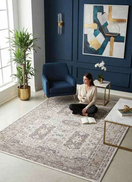 Fenomen Carpet Otantik Koleksiyonu Yumuşak Dokulu Eskitme Vintage Halı ürün görseli 1