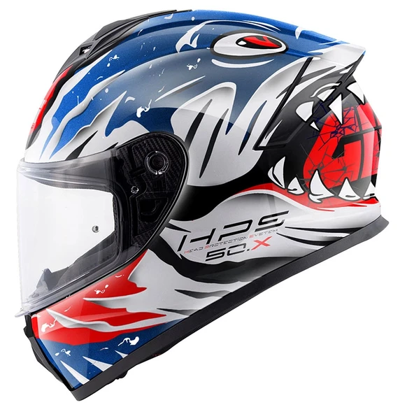 GIVI 50.X SHARKBITE MAVİ-BEYAZ-KIRMIZI KASK BEYAZ-MAVİ-KIRMIZI ürün görseli 1
