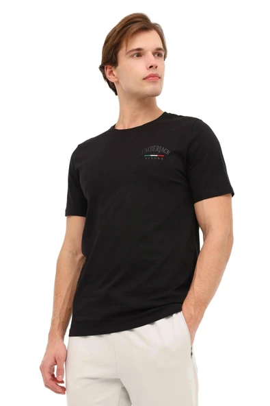 Lumberjack Ezio 11itl1088 0 Yaka Erkek Tshirt - Siyah ürün görseli 1