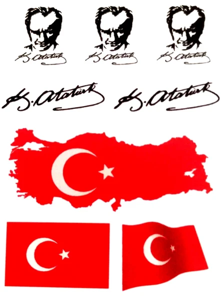Dekoratif Etiket Sticker Türkiye Bayrakları 80X120Mm Dl-001 - 4 adet ürün görseli 1