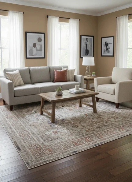 Fenomen Carpet Otantik Koleksiyonu Yumuşak Dokulu Eskitme Vintage Halı ürün görseli 1