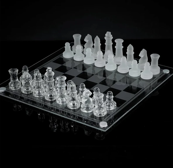 Cam Satranç Takımı 25*25cm ürün görseli 1