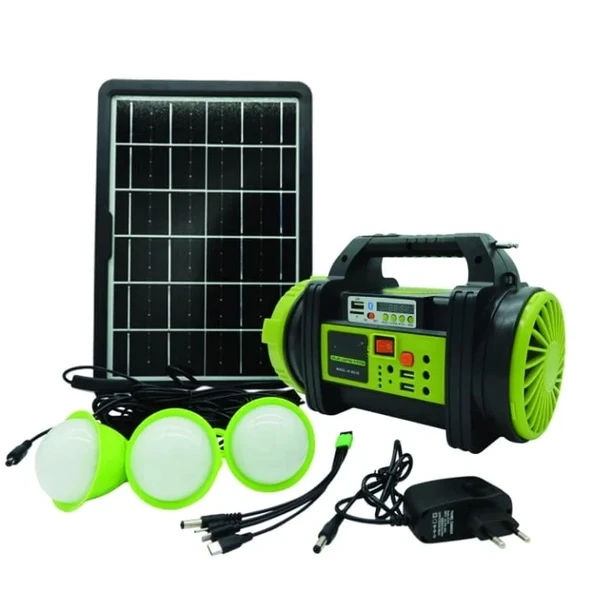 Wıson Ws-5683 Şarjlı 30w Solar Şarjlı Ev Aydınlatma Seti Radyo Ve Fan Powebank ürün görseli 1
