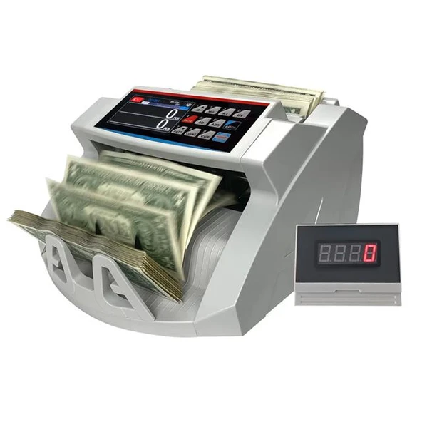 PowerMaster PM-25068 TRY-EUR-USD Sesli Karışık Ve Adet Para Sayma Makinesi Harici Ekranlı 80W 60db AC100-240V ürün görseli 1