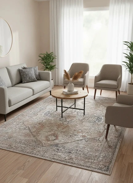 Fenomen Carpet Otantik Koleksiyonu Yumuşak Dokulu Eskitme Vintage Halı ürün görseli 1