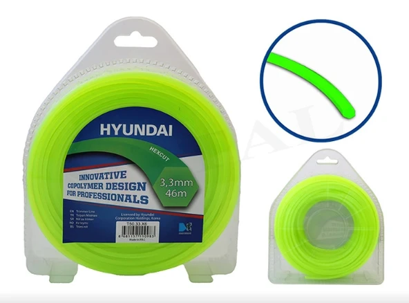 Hyundai Misina 3.3MM 46M Hexcut Fosforlu Yeşil ürün görseli 1
