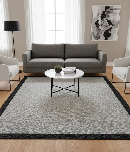 Fenomen Carpet Lotus Koleksiyonu Bordürlü Temizlenebilir Sisal Halı ürün görseli 1