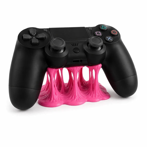 PS4 Oyun Kolu Standı Ergonomik Masaüstü Kontrolcü Tutucu Dekoratif Oyun Aksesuarı Siyah Pembe ??️ ürün görseli 1
