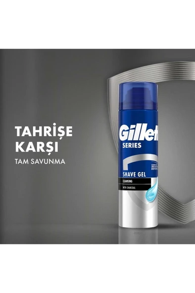 Gillette Tıraş Jeli Cleansing with Chorcoal 200 ml - Resim 2