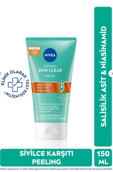 Nivea Derma Skin Clear Sivilce Karşıtı Yüz Temizleyici Peeling 150 Ml ürün görseli 1