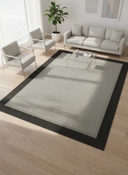 Fenomen Carpet Lotus Koleksiyonu Bordürlü Temizlenebilir Sisal Halı ürün görseli 1
