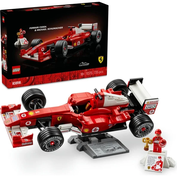 LEGO 11375  Icons Ferrari F2004 ve Michael Schumacher - Yetişkinler Için Sergileme Standı Içeren Model Yapım Seti (735 Parça) ürün görseli 1