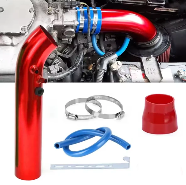 Açık Hava Filtre Borusu Metal 76mm Kırmızı ürün görseli 1