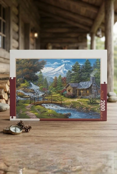 Doğanın Kalbinde Huzur: İki Küçük Şelale 2000 Parça  Eğitici Öğretici Puzzle ürün görseli 1