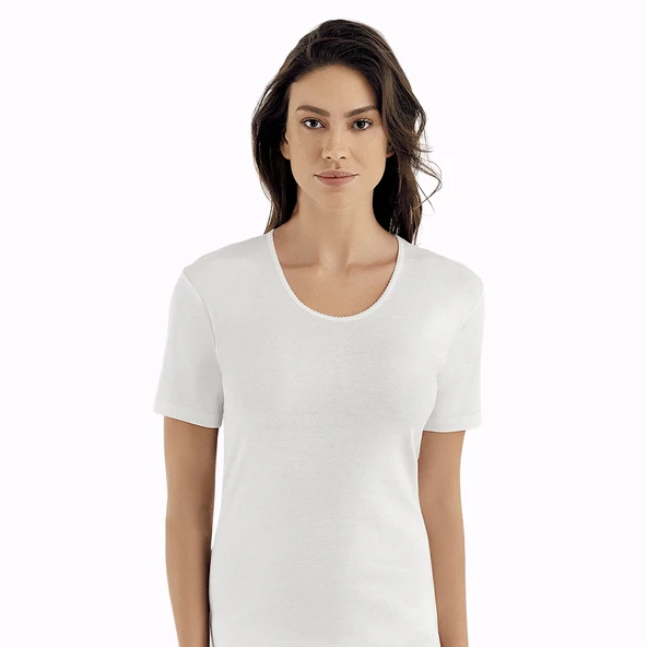 Şahinler MB010 Kadın Ribana Kısa Kol Büyük Beden Atlet No:64 (3XL) ürün görseli 1