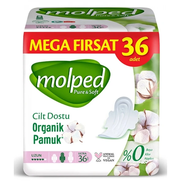 Molped Pure & Soft Mega Uzun Hijyenik Ped 36'lı ürün görseli 1