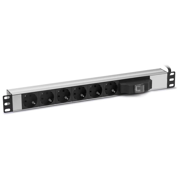 Formrack F082PR6SA 6 lı 19" sigortalı priz ürün görseli 1