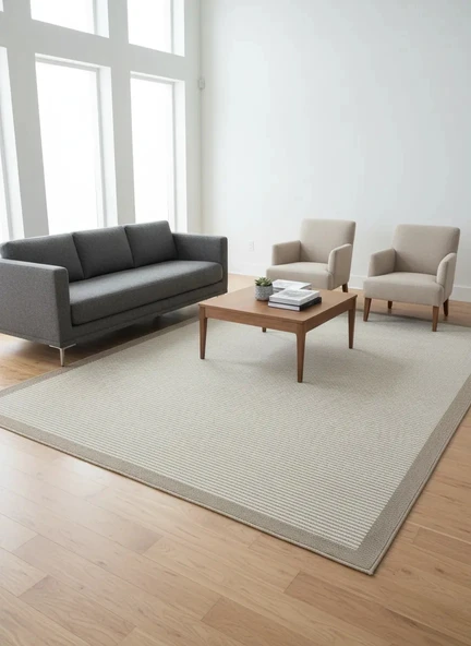Fenomen Carpet Lotus Koleksiyonu Bordürlü Temizlenebilir Sisal Halı ürün görseli 1