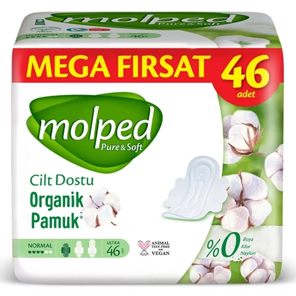 Molped Pure & Soft Mega Normal Hijyenik Ped 46'lı ürün görseli 1