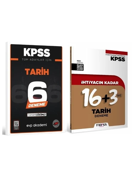 Marka + EVP İhtiyacın Kadar KPSS Tarih 19+6 Deneme 2 li Set ürün görseli 1